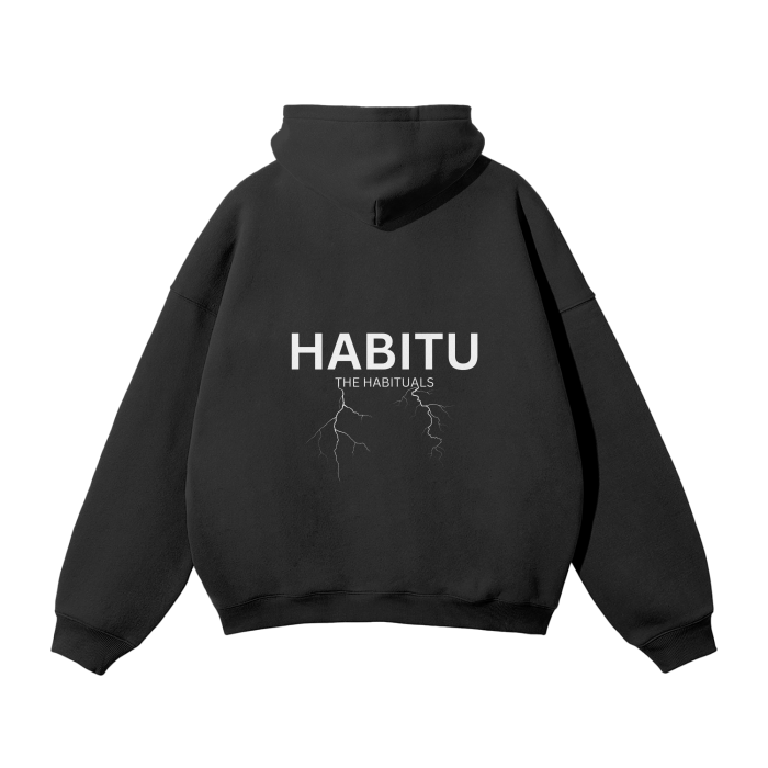 The Habituals Lightning Oversized Hoodie - Black